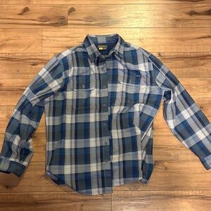 Eddie Bauer Blue and White Plaid Casual Shirt